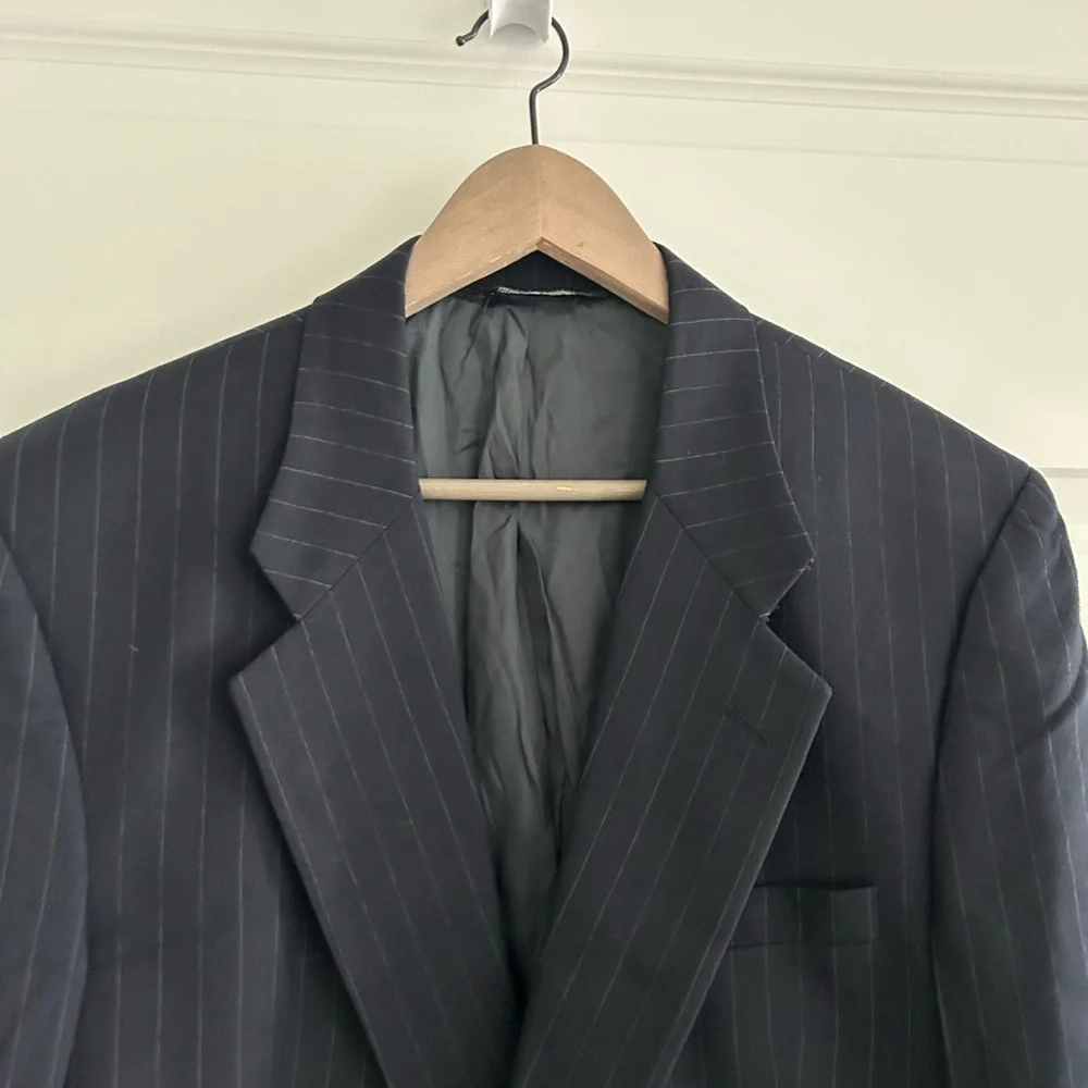 Burberry Pinstripe Blazer Navy Blue Size 42R